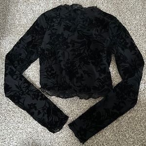 NWOT | Sheer Velvet Floral crop top